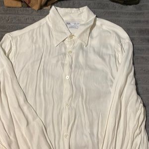 Men’s long sleeve off white dress shirt
